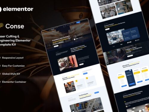 工业激光切割服务 Elementor模板套件
