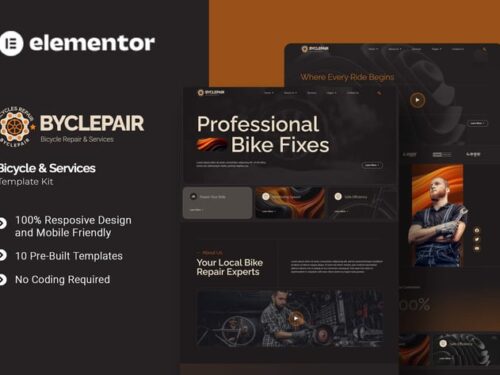 自行车服务 Elementor模板套件
