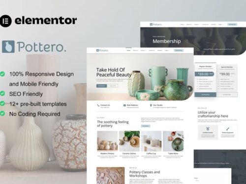 陶器陶瓷工作室 Elementor模板套件
