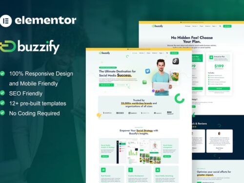 社交媒体营销机构 Elementor模板套件