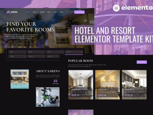 酒店 RESORT Elementor模板套件