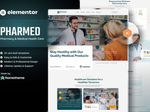 药房 医疗 保健 Elementor模板套件
