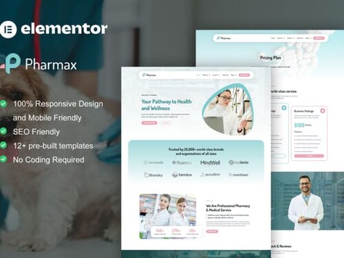 药房 医疗 Elementor模板套件