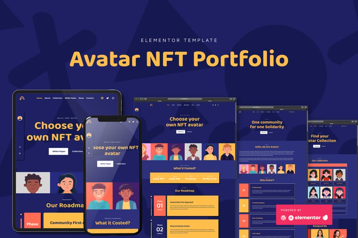 26_avatar_nft_portfolio_elementor_template_kit