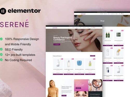 美容店护肤品 Elementor模板套件
