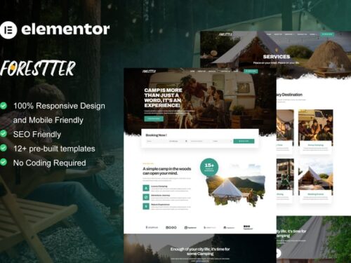 露营探险 Elementor模板套件
