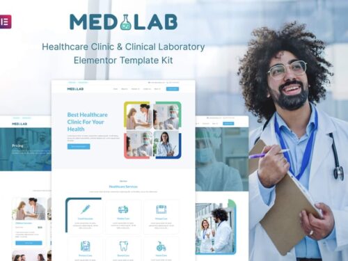 医疗保健临床实验室 Elementor模板套件