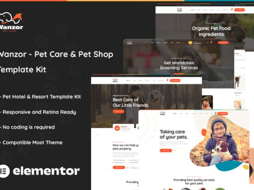宠物护理宠物店 Elementor模板套件