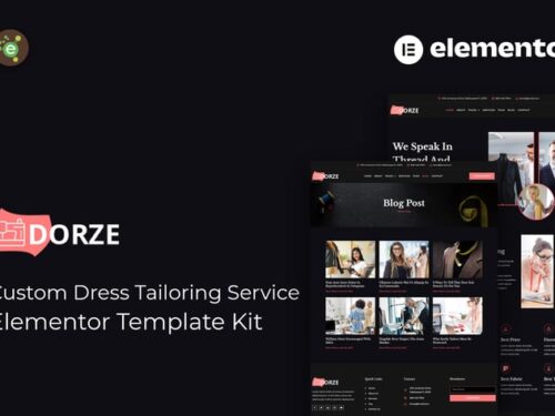 定制礼服剪裁服务 Elementor模板套件
