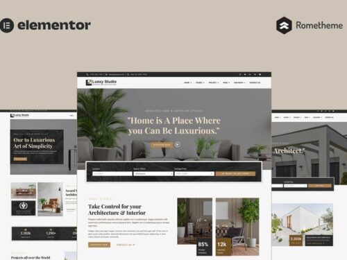 豪华的室内建筑 Elementor模板套件