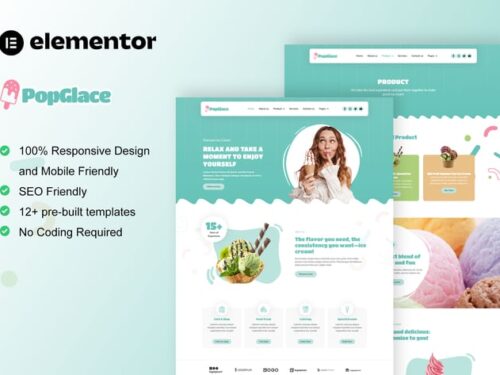 冰淇淋店 Elementor模板套件