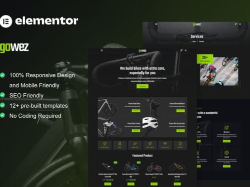 自行车商店 自行车服务 Elementor模板套件