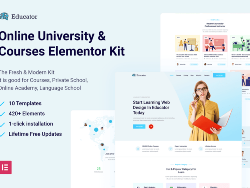 在线大学课程 Elementor模板套件