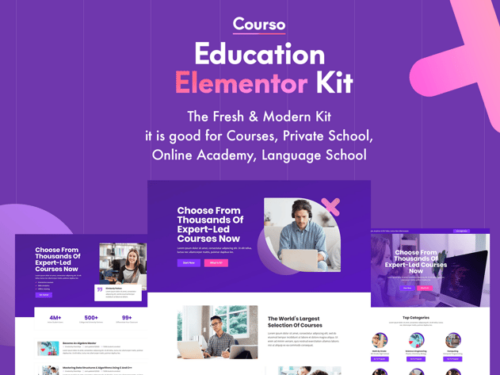 在线大学课程 Elementor模板套件