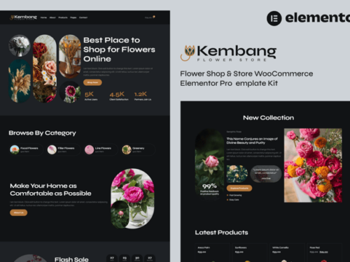 花店店 Elementor模板套件