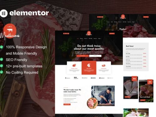 肉店 Elementor模板套件